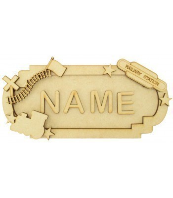 Laser Cut Personalised 3D Fancy Street Sign - Train Themed - Size Options